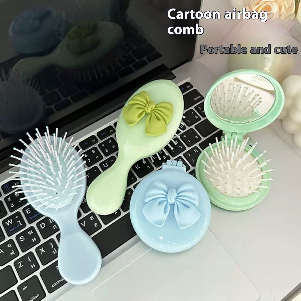 Cartoon Cute Folding Airbag Comb Mini Hairdressing Mirror