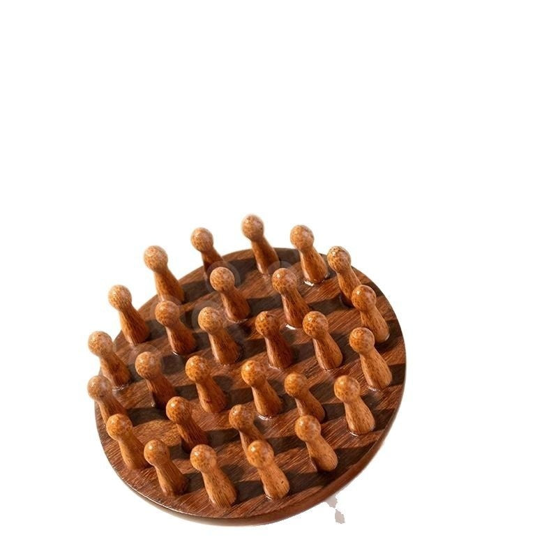 High-end Sandalwood Round Massage Comb For The Head And Scalp Meridians