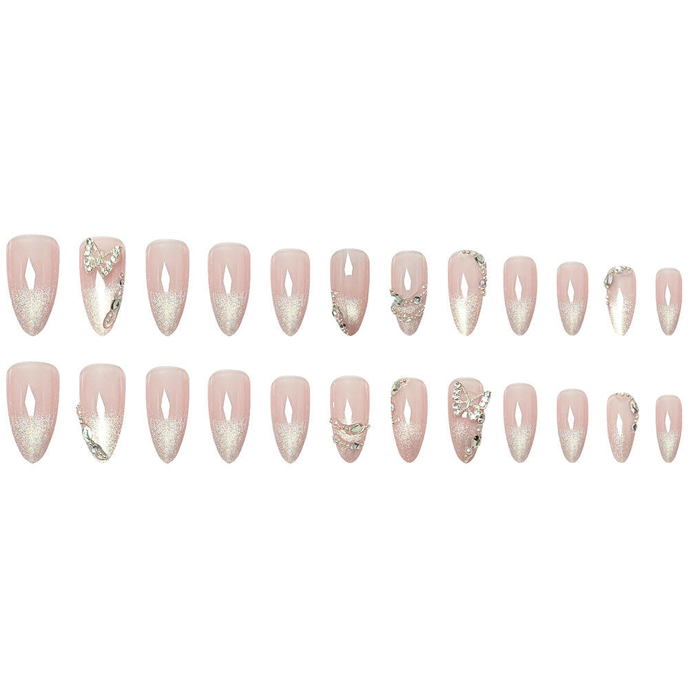 Butterfly Nail Sticker Hot Girl Cat Eye Diamond Wearing Armor