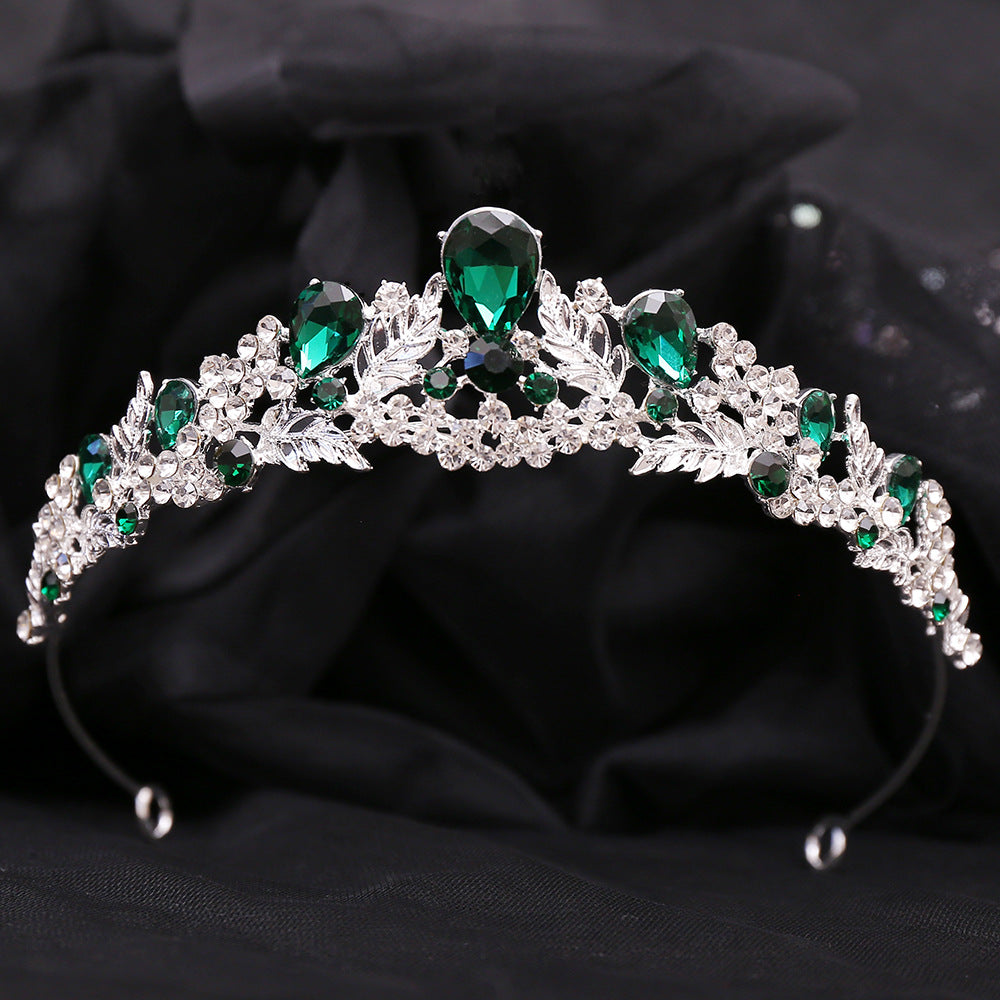 Bridal Headdress Alloy Rhinestone Leaves Small Crown