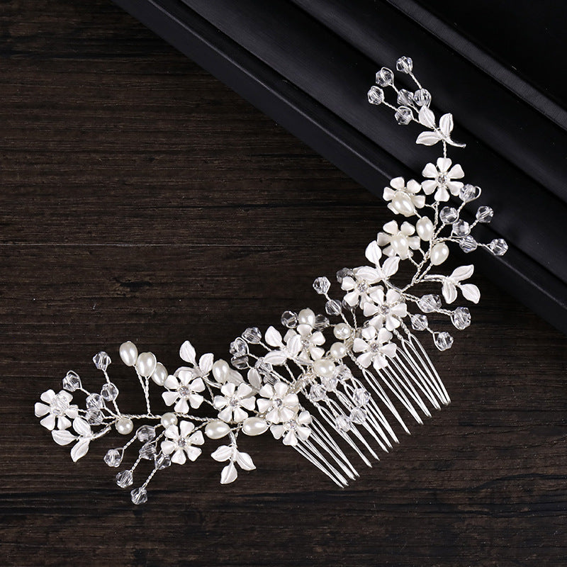 Alloy Flowers With Comb Hair Ornaments For Marriage