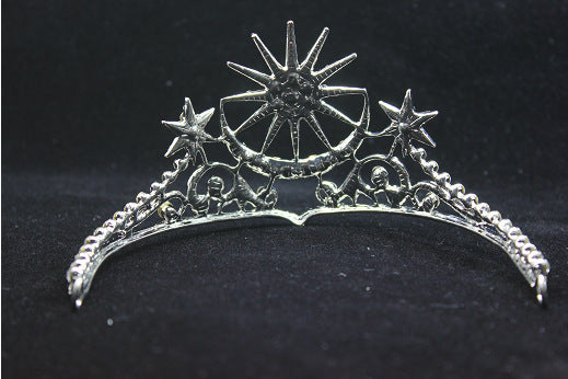 Fashion Star And Moon Diamond Crown Tiara