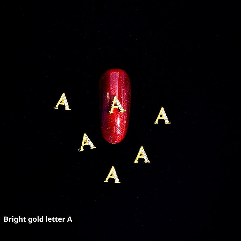 Cooc 26 Letter Alloy Nail Ornament Nail Crystal