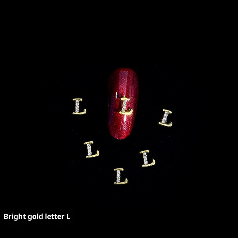 Cooc 26 Letter Alloy Nail Ornament Nail Crystal
