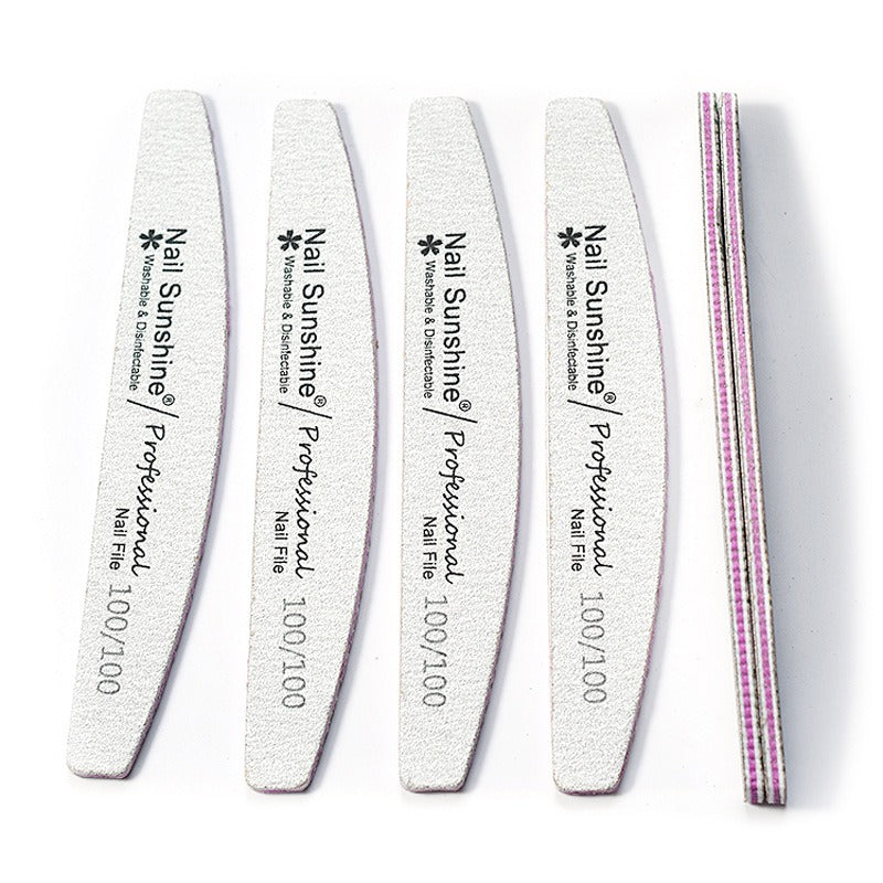 Nail Sunshine Half-moon Shaped Nail File, Gray Nail File, High-end Washable Nail File, Non-shedding Sanding Nail File.