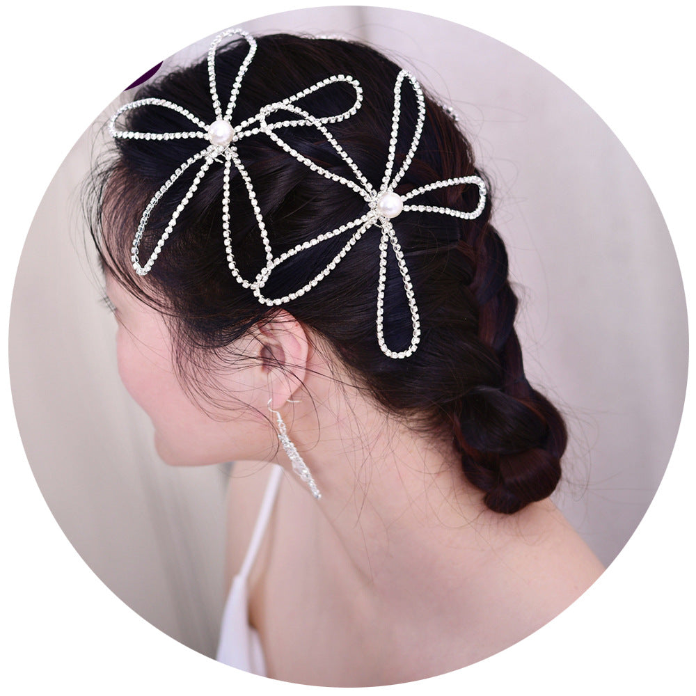 Bridal Rhinestone Tiara Elegant Lady Hair Comb Accessory Set