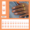 Simple Orange European Square Nail Sticker