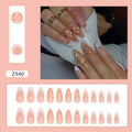 Simple French Wear Nail Three-dimensional Peach Blossom Nail Tip Detachable
