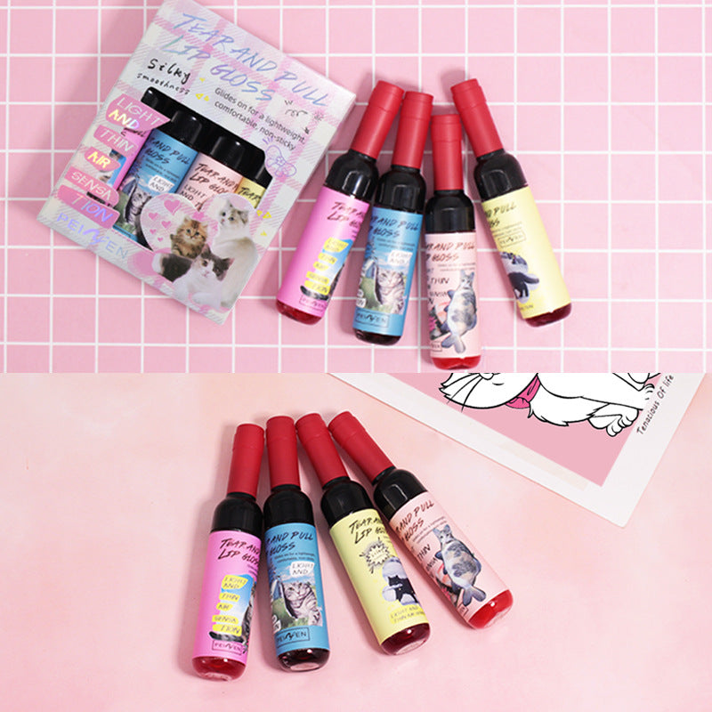 Tear And Pull Lip Gloss Sets Of Boxes Matte Finish Left Background Color