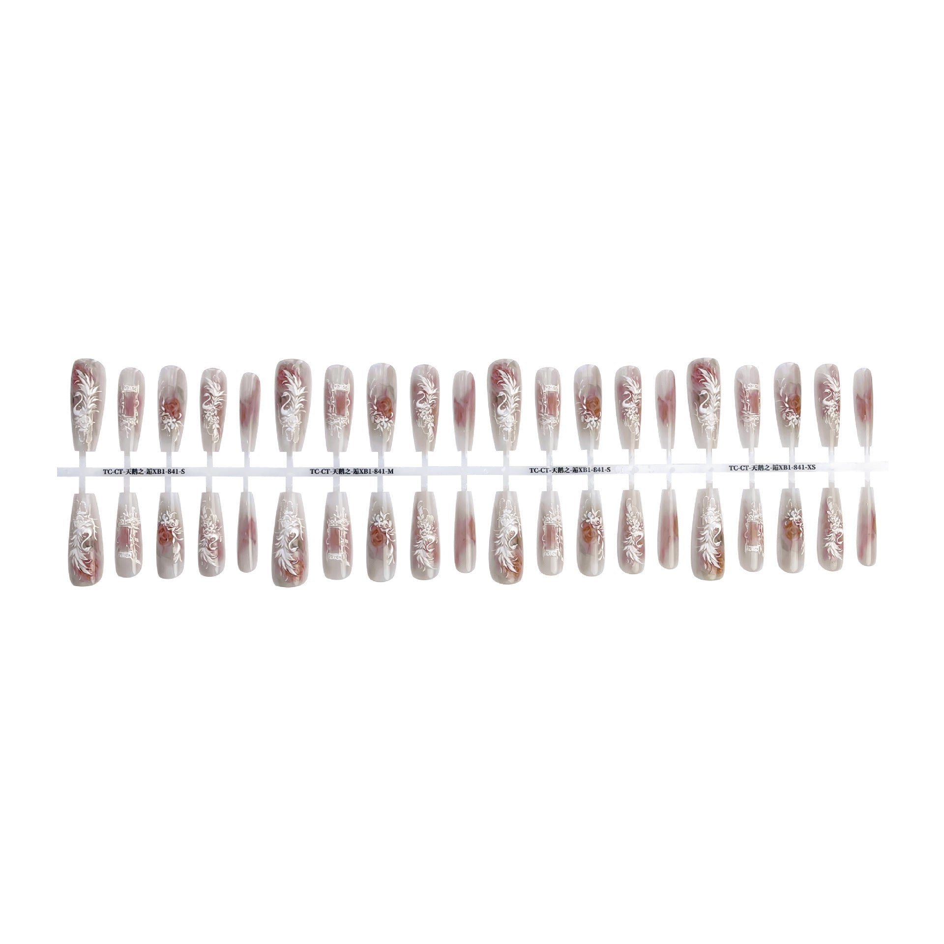 New Chinese Style Antique Swan Relief Embroidery Wear Nail Tip