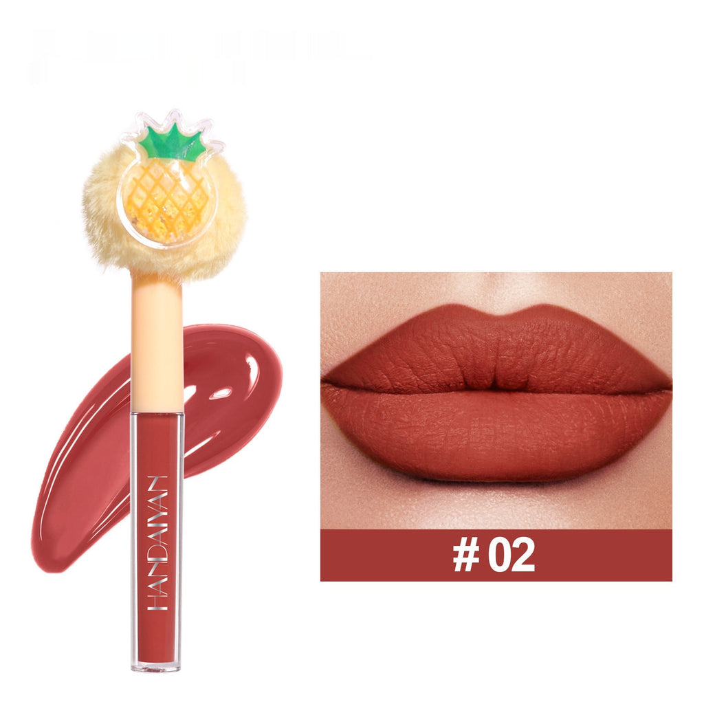 Lip Gloss No Stain On Cup Lipstick Fruit Plush Head