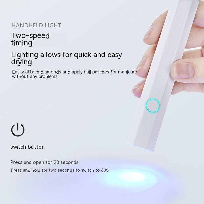 Hexagonal Small Portable Electric Storage Design Mini Nail Tip Heating Handheld Lamp