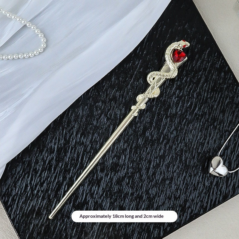 New Versatile Alloy Hairpin Snake-shaped Gem Hair Accessory