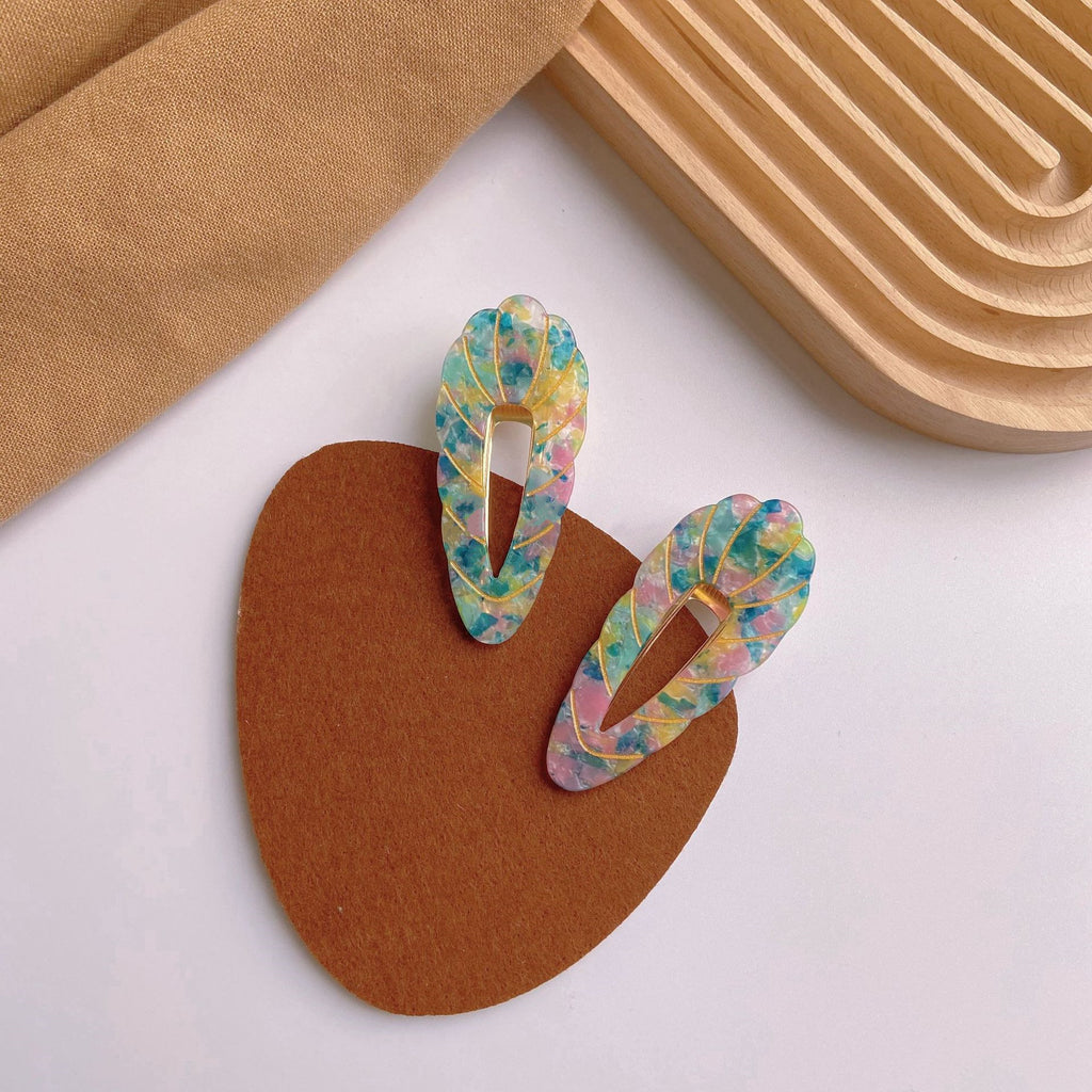 Acrylic Barrettes Scribing Wavy Edge