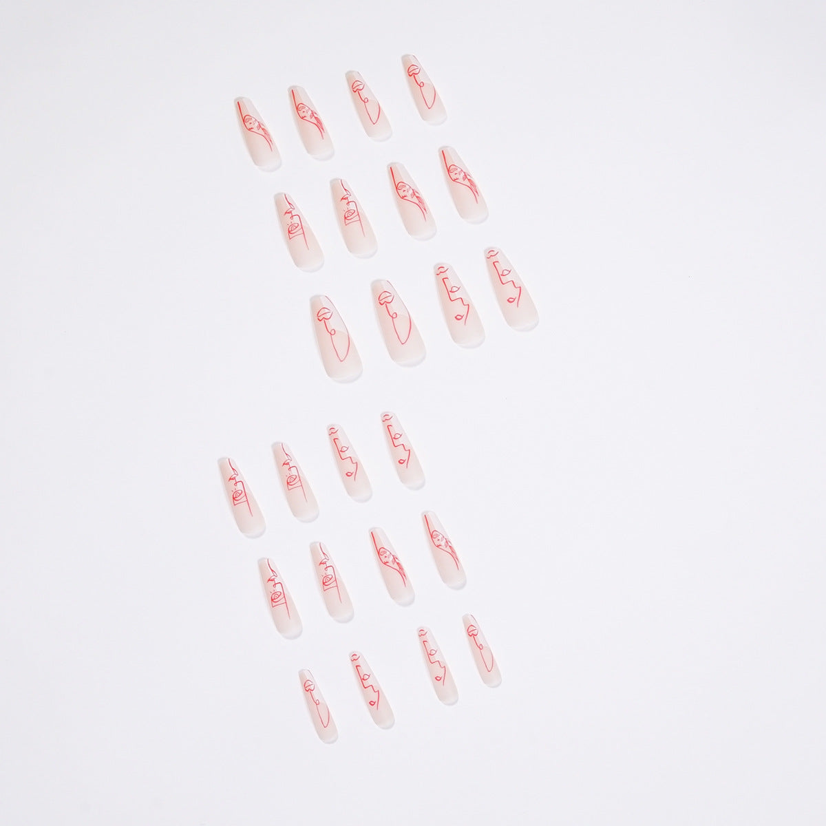 Artistic Abstract Face Wear Nail Line Manicure Personality Nail Tip