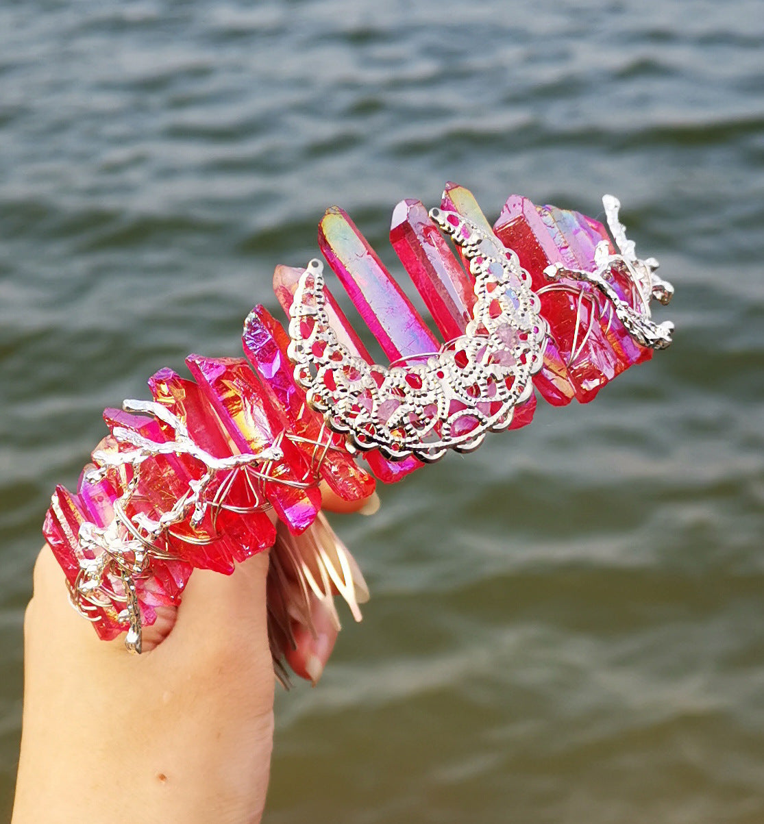 Rock Crystal Party Moon Branch Hairband