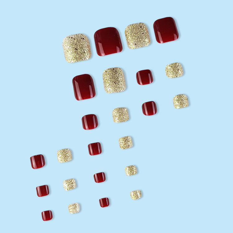 Wine Red Wear Nail Sticker Finished Product
