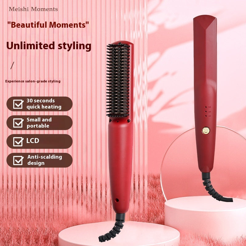 Household Portable Electric Heating Straight Hair Curls Dual-purpose Straight Comb