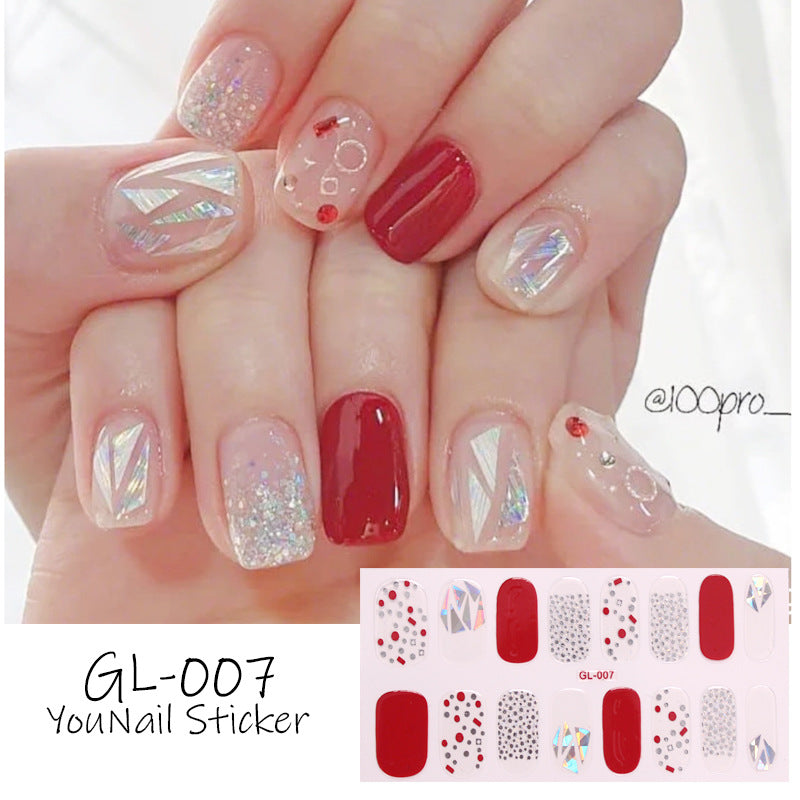 Younail Bronzing Cat's Eye Letters Color Nail Polish Film Nail Stickers Full Stickers