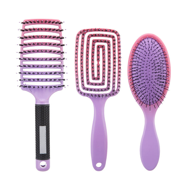 Gradient Curly Hair Hollow Comb Set