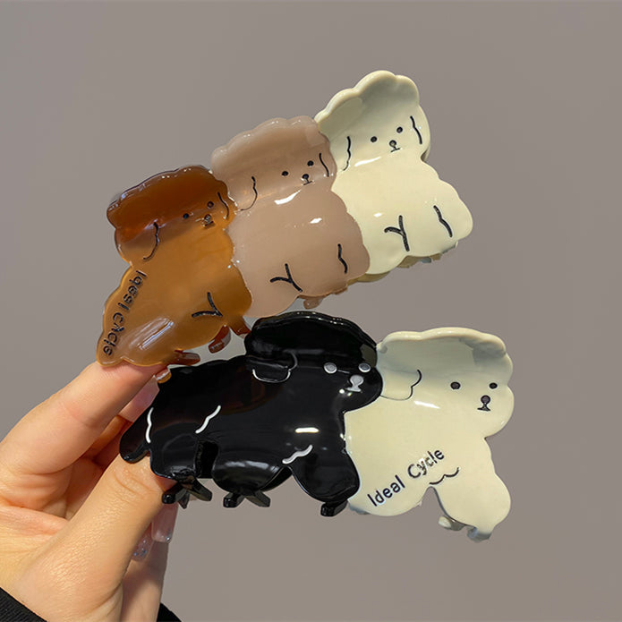 Korean Style Acetic Acid Little Dog Grab Clip Female Lazy Style Ins Clip Headwear