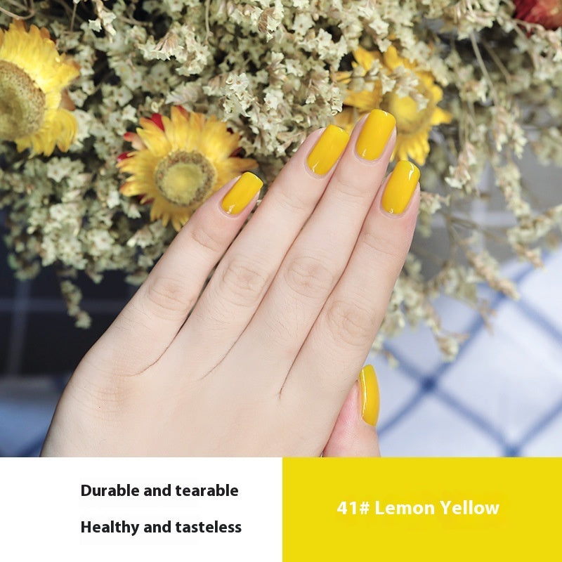 Qulisi Women's Peelable Lemon Yellow Baking-free Nail Polish