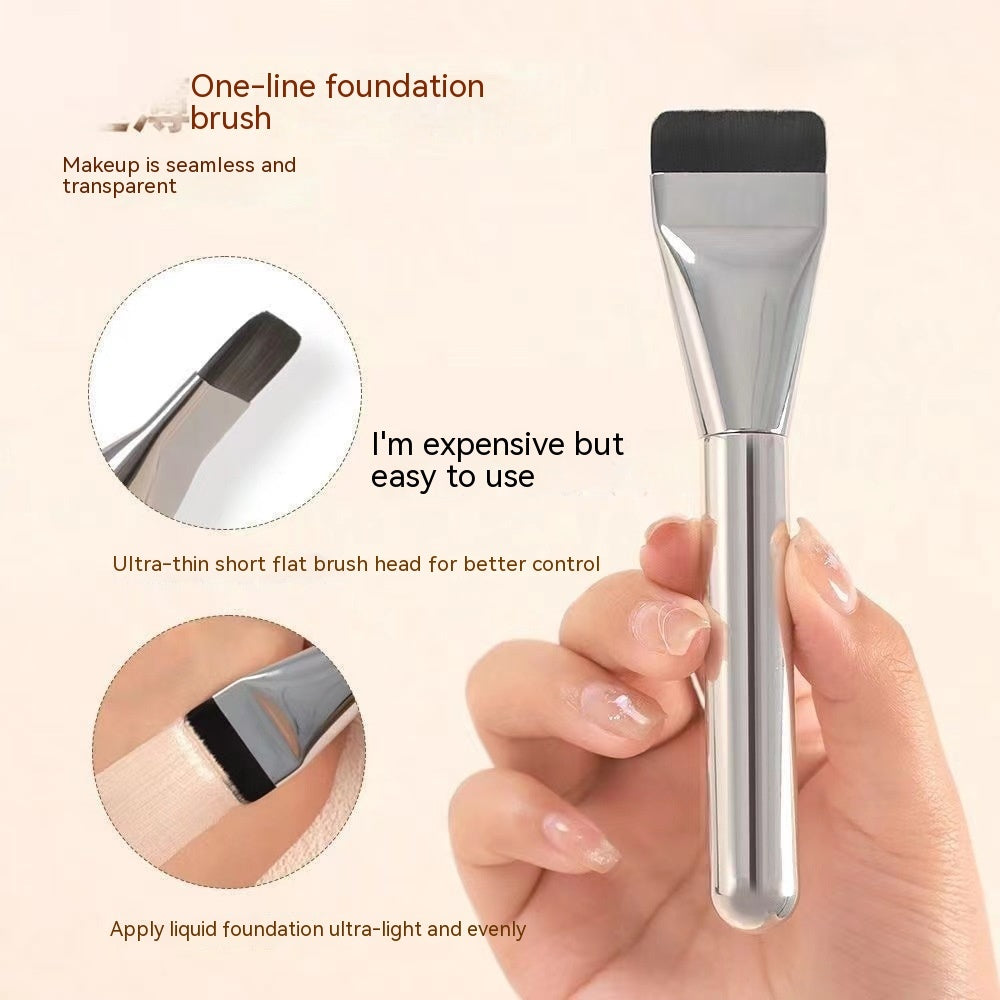 One-line Powder Foundation Brush Flat Head Flawless Bare Skin Base Makeup Brush Thin Seamless Concealer