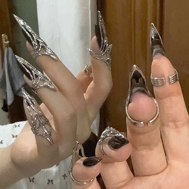 Micro Inlaid Zircon Nail Ring Personality