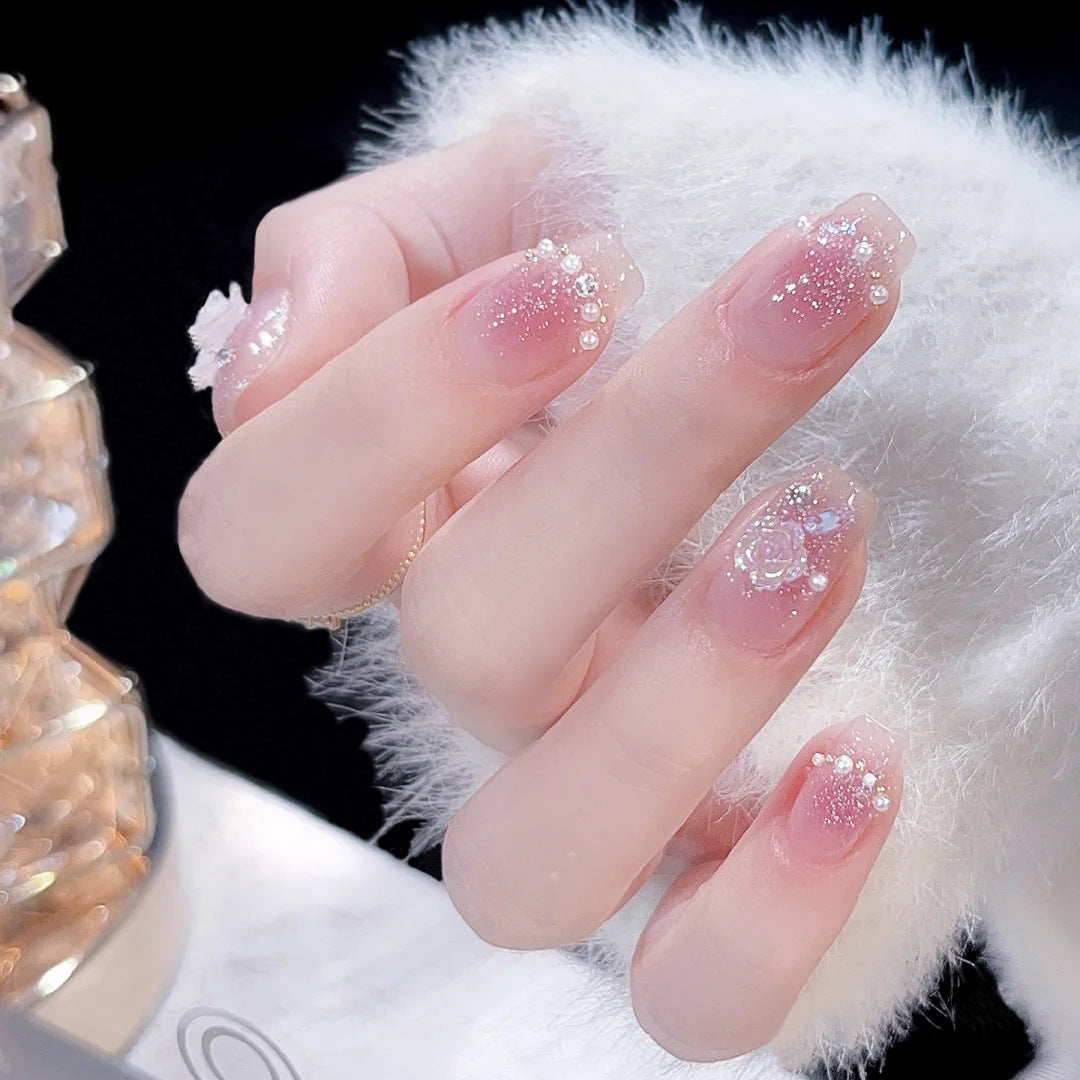 Camellia Nail Stickers Blush Pearl Piece