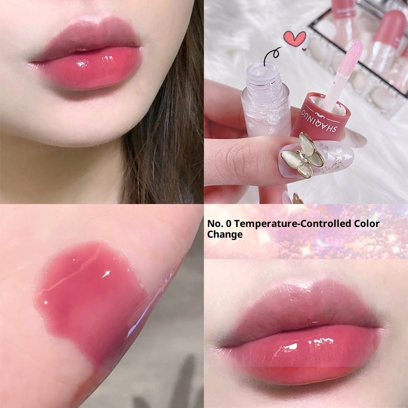 Mini Capsule Lip Gloss Transparent Color Changing Moisturizing And Nourishing Lip Lacquer