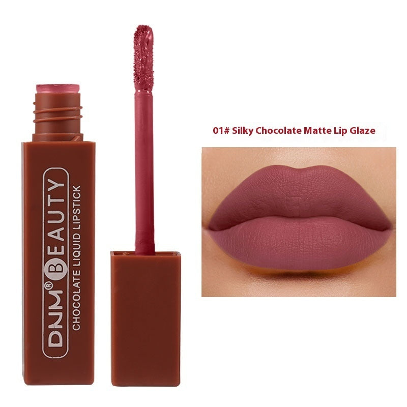 Silky No Stain On Cup Chocolate Lip Lacquer Long-lasting Matte Waterproof