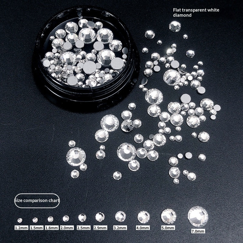 Transparent Flat-bottomed Small Round Rhinestones For Dazzling Nail Art