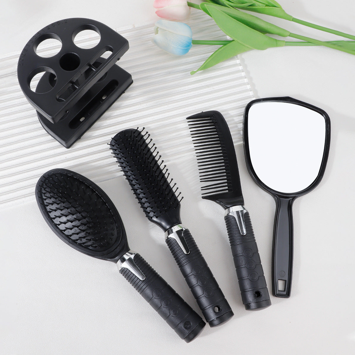Desktop Hair Curling Comb Mirror 4-piece Combination Suit