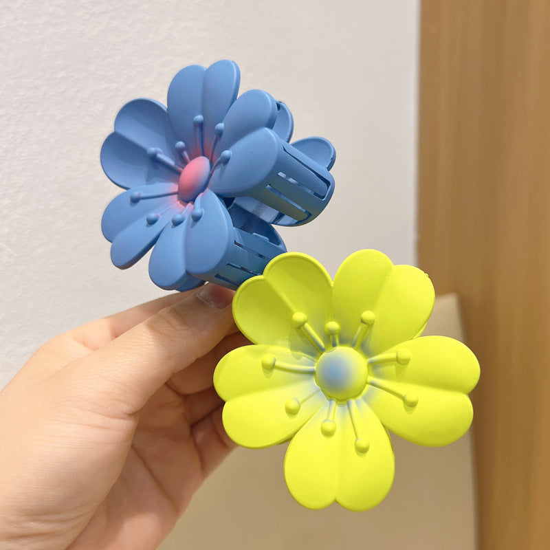 Frosted Large Egg Flower Barrettes Women