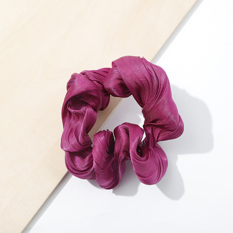 Simple Large Intestine Ring Solid Color Fabric Craft Hair Ring