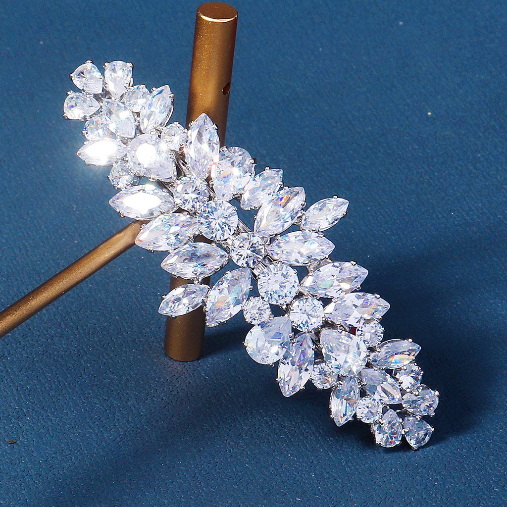 Women's Inlaid Zircon Spring Clip