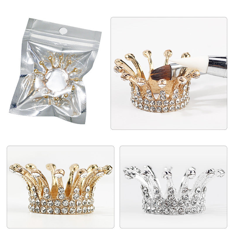 Nail Crown Pen Holder Japanese Nail  Holder Retro Gold Silver Phototherapy