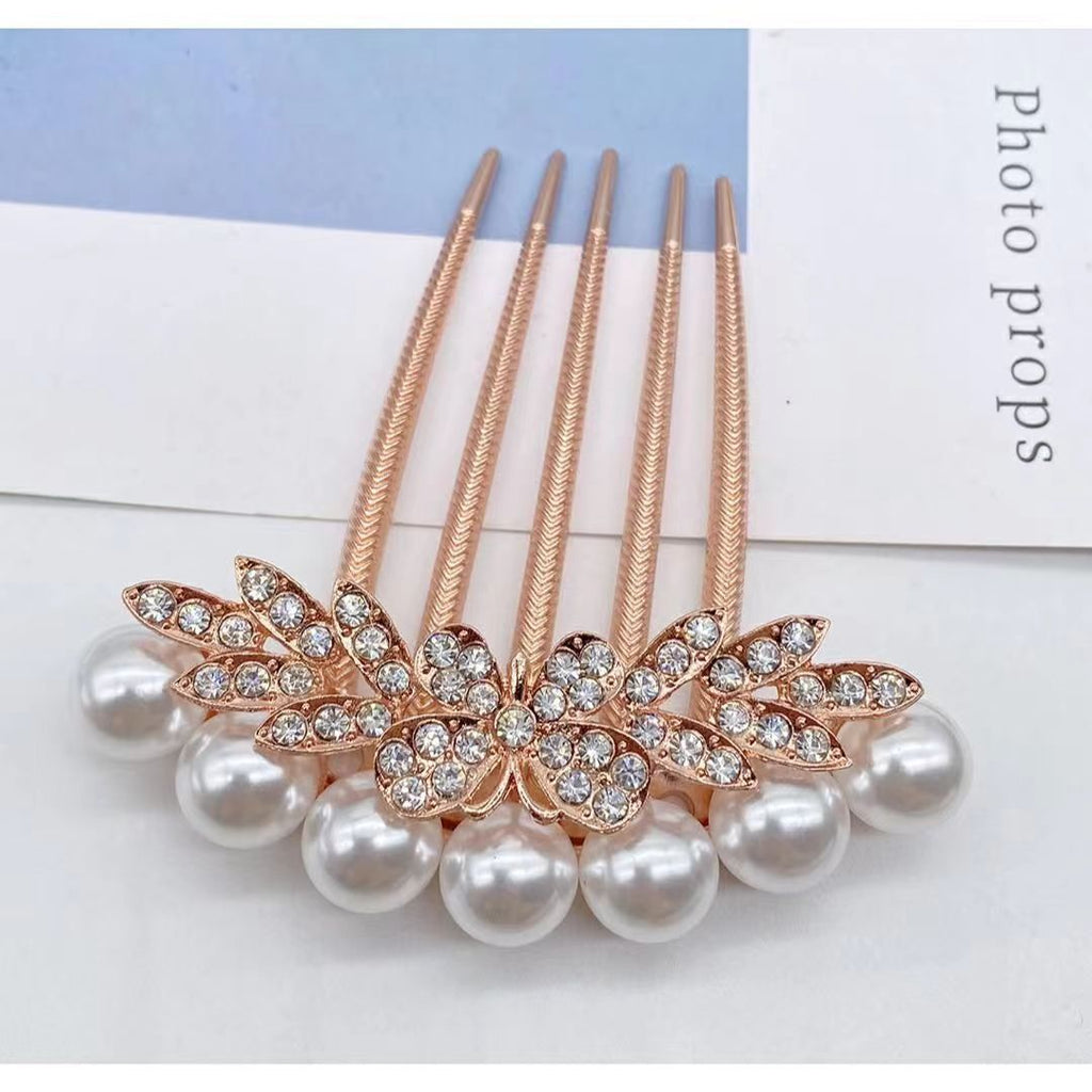Butterfly Five-tooth Comb Hairpin Pill Head Pan Hair Back Head