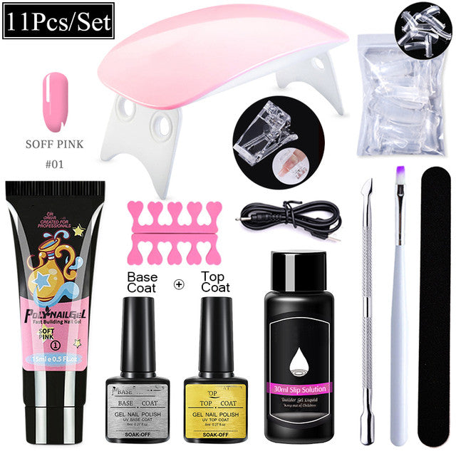 Shiny Transparent Gel Lengthening Nail Set