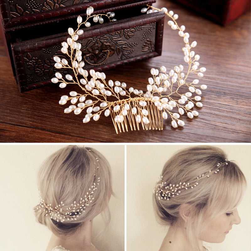 Handmade Glass Crystal Hair Comb For Bride
