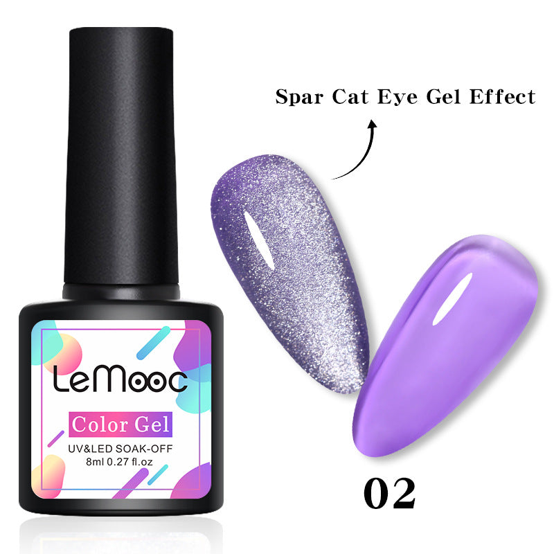 Lemooc Smoothie Light Moonstone Nail Polish Glue Snow Light Wide Cat Eye Glue