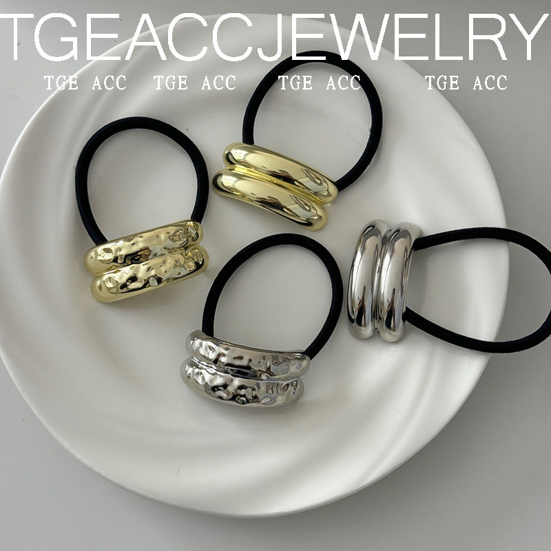 European And American Cold Style Geometric Metal Concave-convex Stretch Retro Head Rope