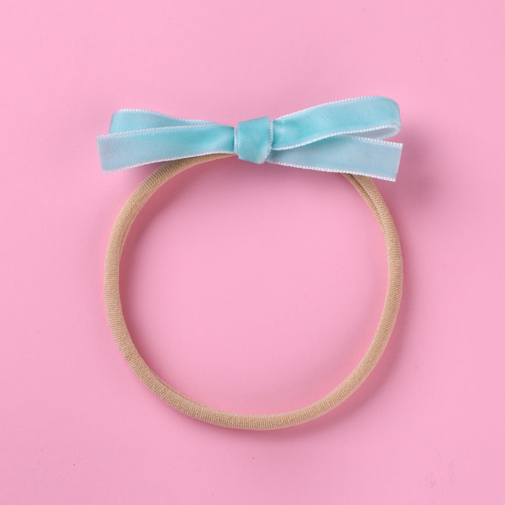 Nylon Hair Cord Soft Flannel Bow Hair Tie