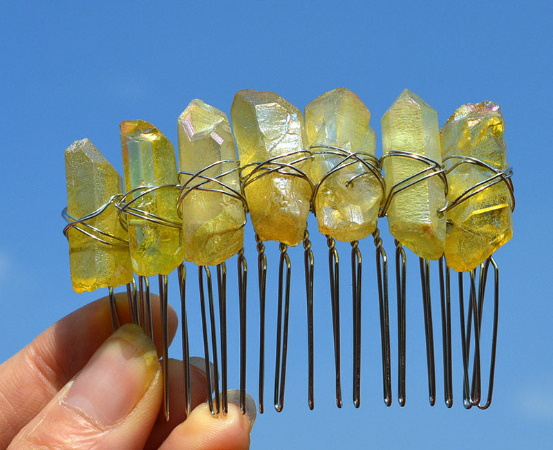 Natural Plated Two Colour 20 Tooth Hair Comb Diy