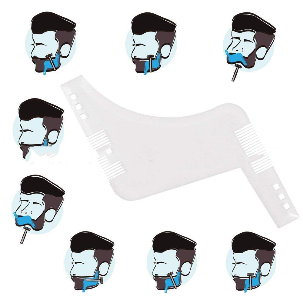Transparent Appearance Double-sided Beard Styling Comb Modeling Template Ruler Modeling Tool Beard Comb