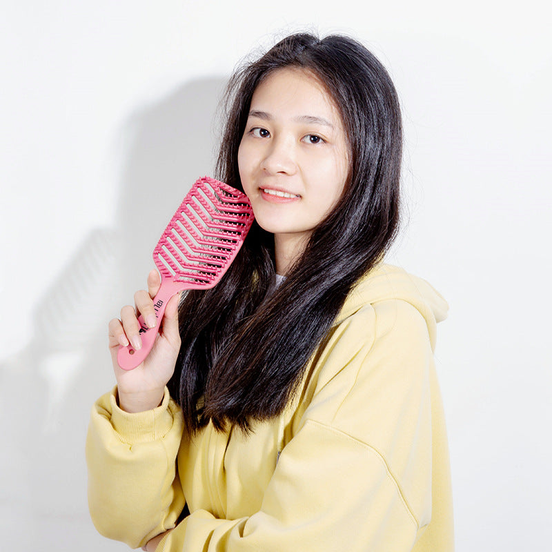 Hollow V-shaped Massage Modeling Big Curved Comb