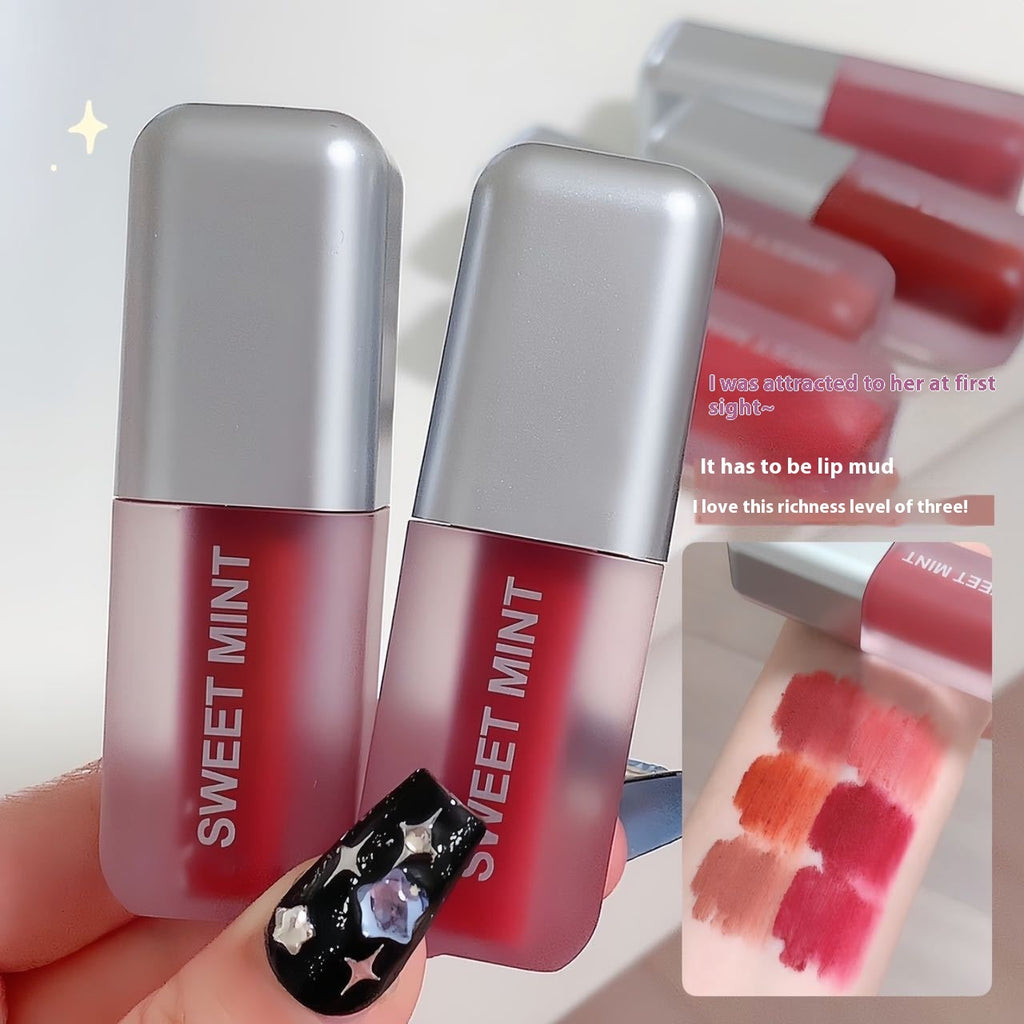 Velvet Lip Lacquer Matte Finish Long Lasting And Does Not Fade No Stain On Cup Lip Mud