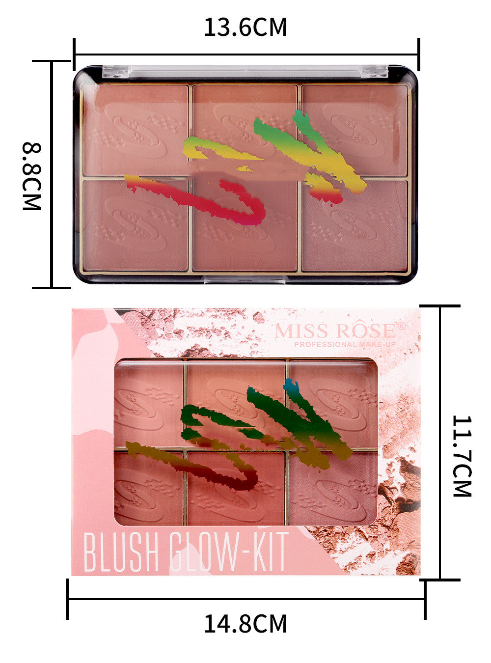 KL7 Multicolor Tan Red Matte Pearl Blush Tray