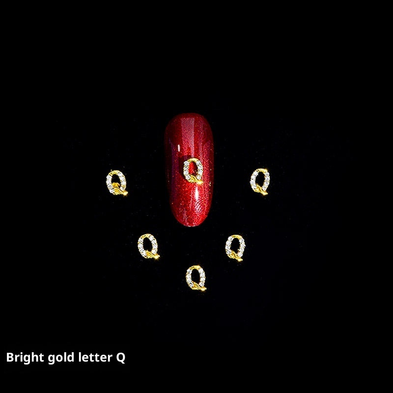 Cooc 26 Letter Alloy Nail Ornament Nail Crystal