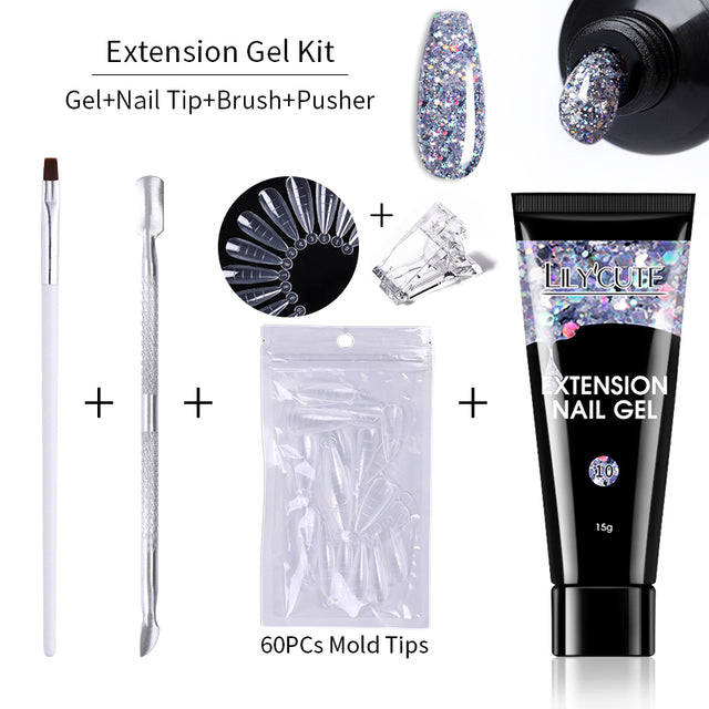 Lilycute Nail Extension Gel Kit Absorbs UV Rays